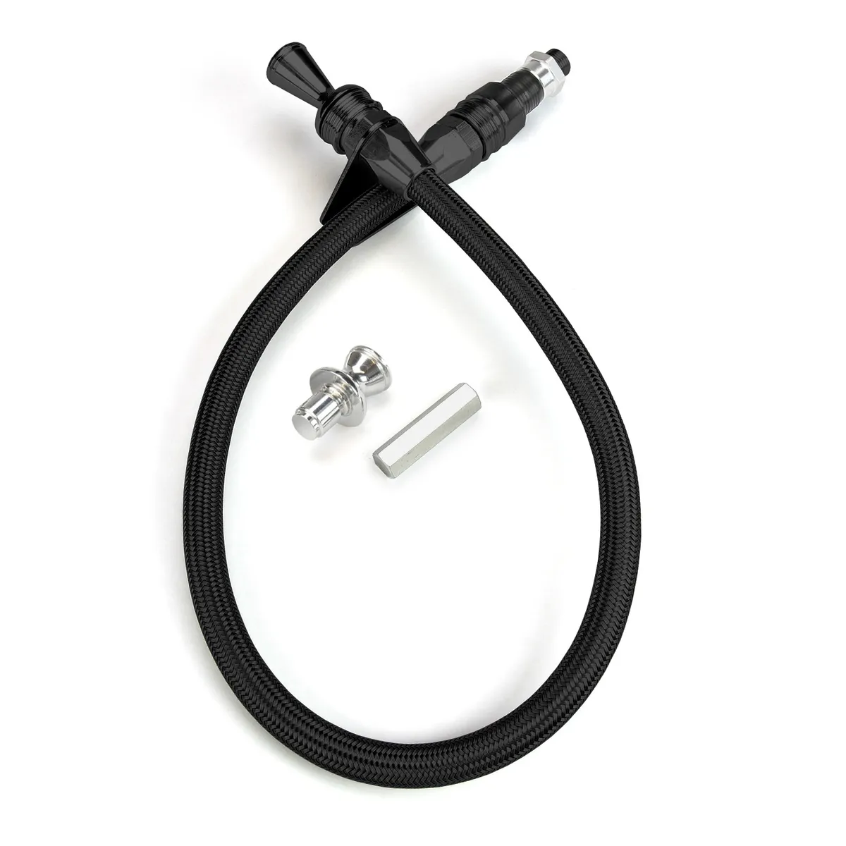 Anchor Tight Locking Flexible Transmission Dipstick; TH-350/400 Trans.; Firewall Mount; Black Finish; product image