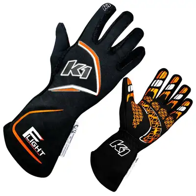 K1 RaceGear Gloves Flight X-Large Black-Flo Orange