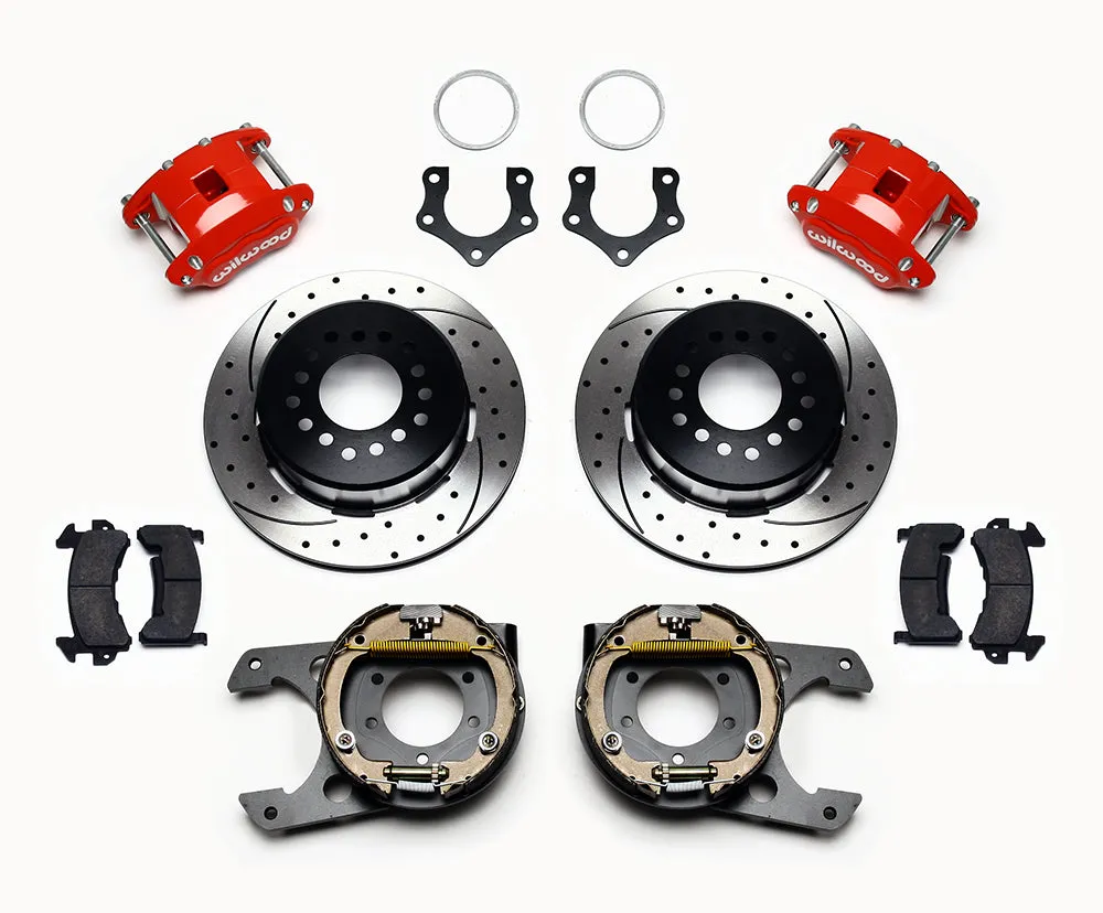 Wilwood D154 PS Park Brake Kit Red MoparDana 2.36in Off wSnap Ring Brng product image