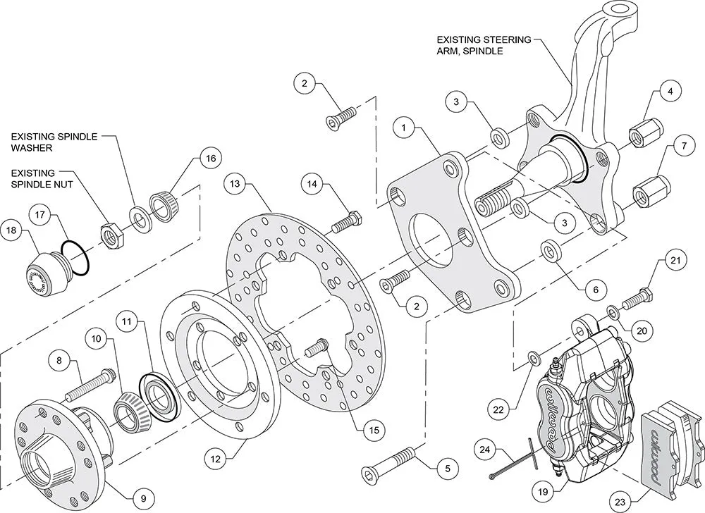 1960 - 1972 Dodge, Plymouth Forged Dynalite Front Drag Brake Kit - 140-2712 product image