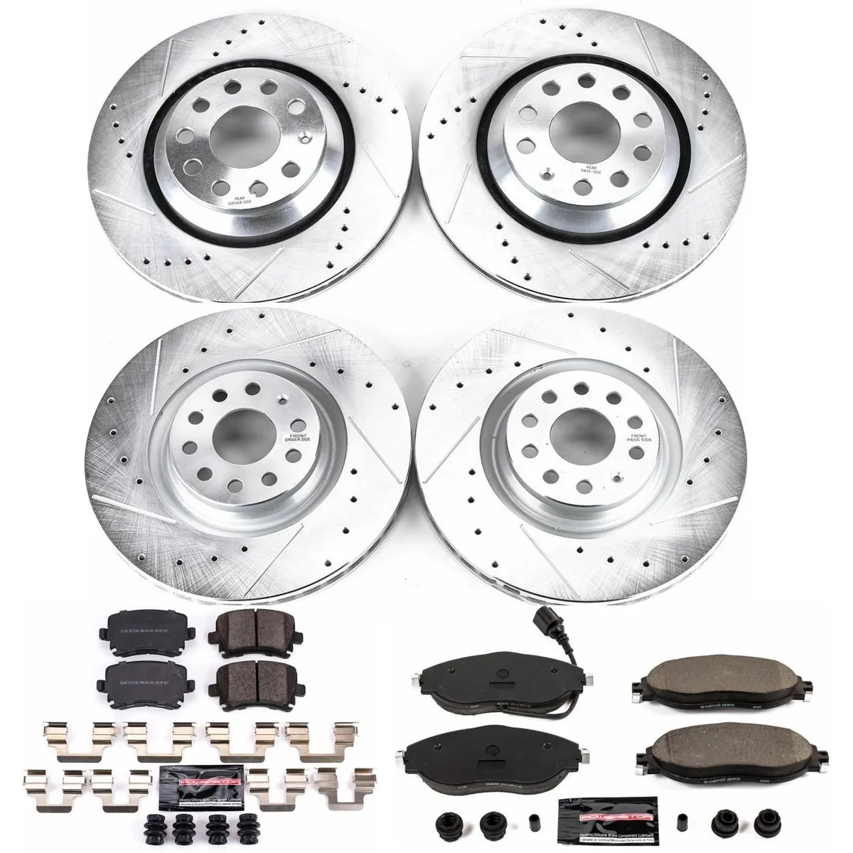 Z23 Evolution Sport Upgrade Kit: Drilled/Slotted Rotors; Carbon-Fiber Ceramic Pads W/Hardware product image