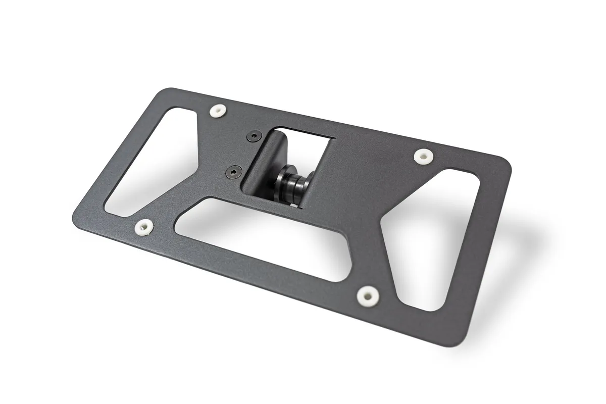 Clevis Mounted License Plate Bracket Mounts to Dring Mount With 1in Hole Black product image