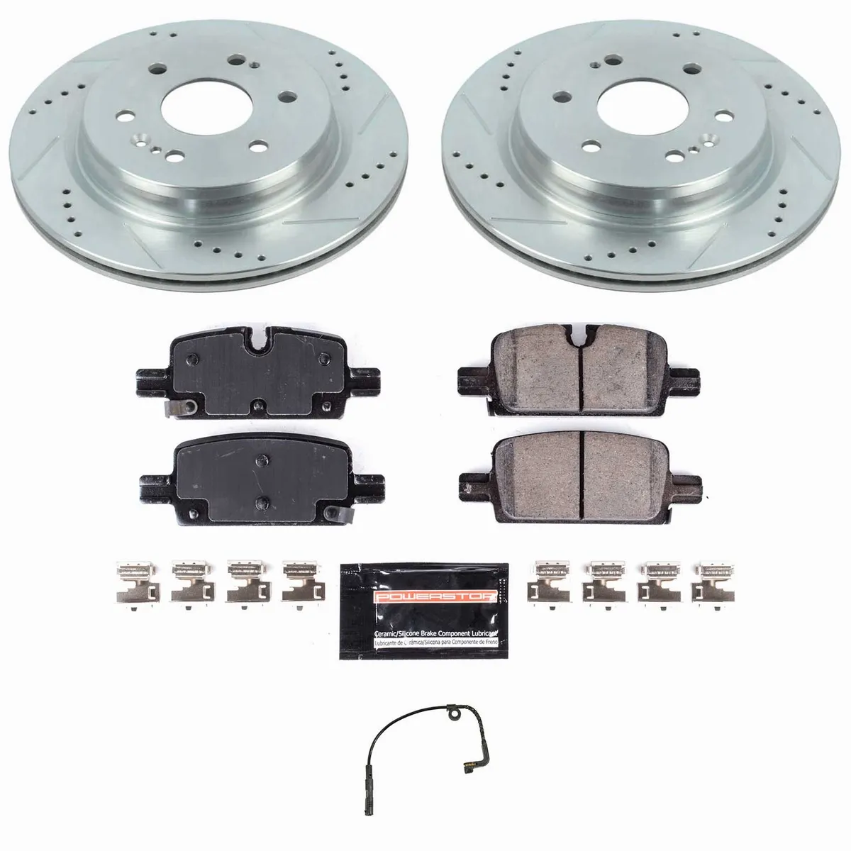 Z23 Evolution Sport Upgrade Kit: Drilled/Slotted Rotors; Carbon-Fiber Ceramic Pads W/Hardware; Pad Sensors product image