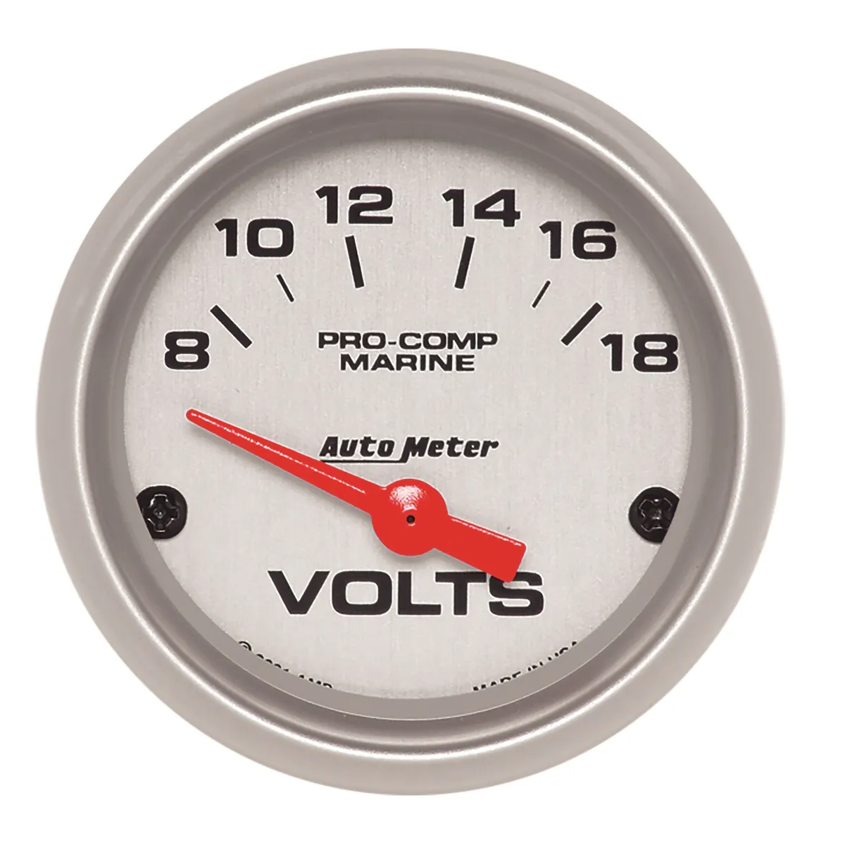 Gauge, Voltmeter, 2 1/16", 18v, Electric, Marine Silver product image