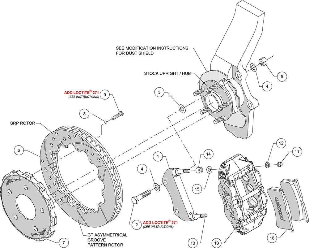 2003 - 2009 Infiniti, Nissan Forged Narrow Superlite 6R Big Brake Front Brake Kit (Hat) - 140-9192 product image