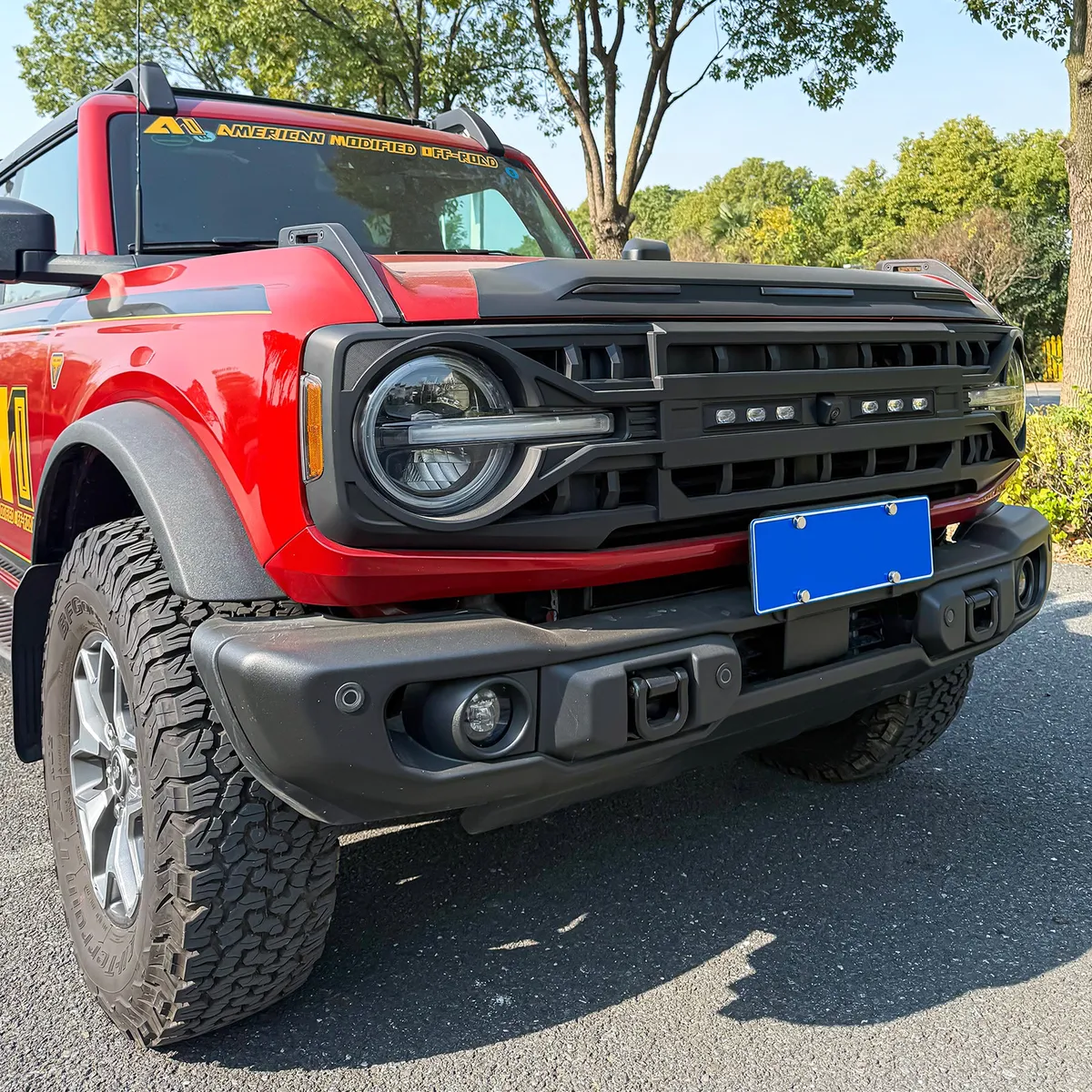 Armor Grille W/ Off-Road Lights & Camera Bracket - Matte Black For 21+ Ford Bronco product image