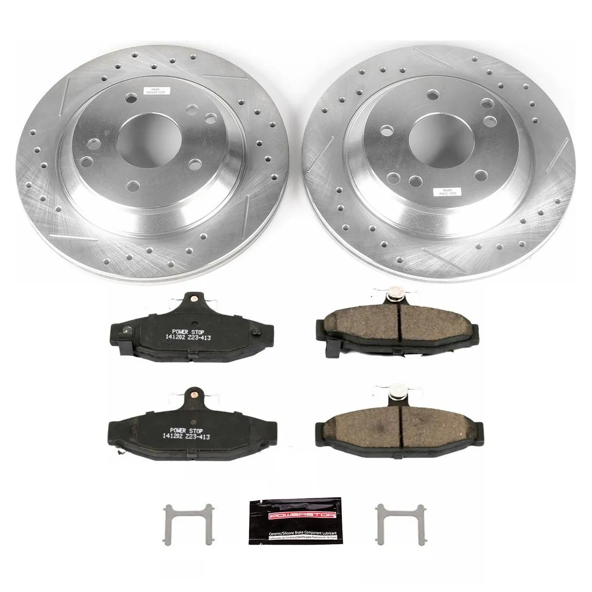 Z23 Evolution Sport Upgrade Kit: Drilled/Slotted Rotors; Carbon-Fiber Ceramic Pads W/Hardware product image