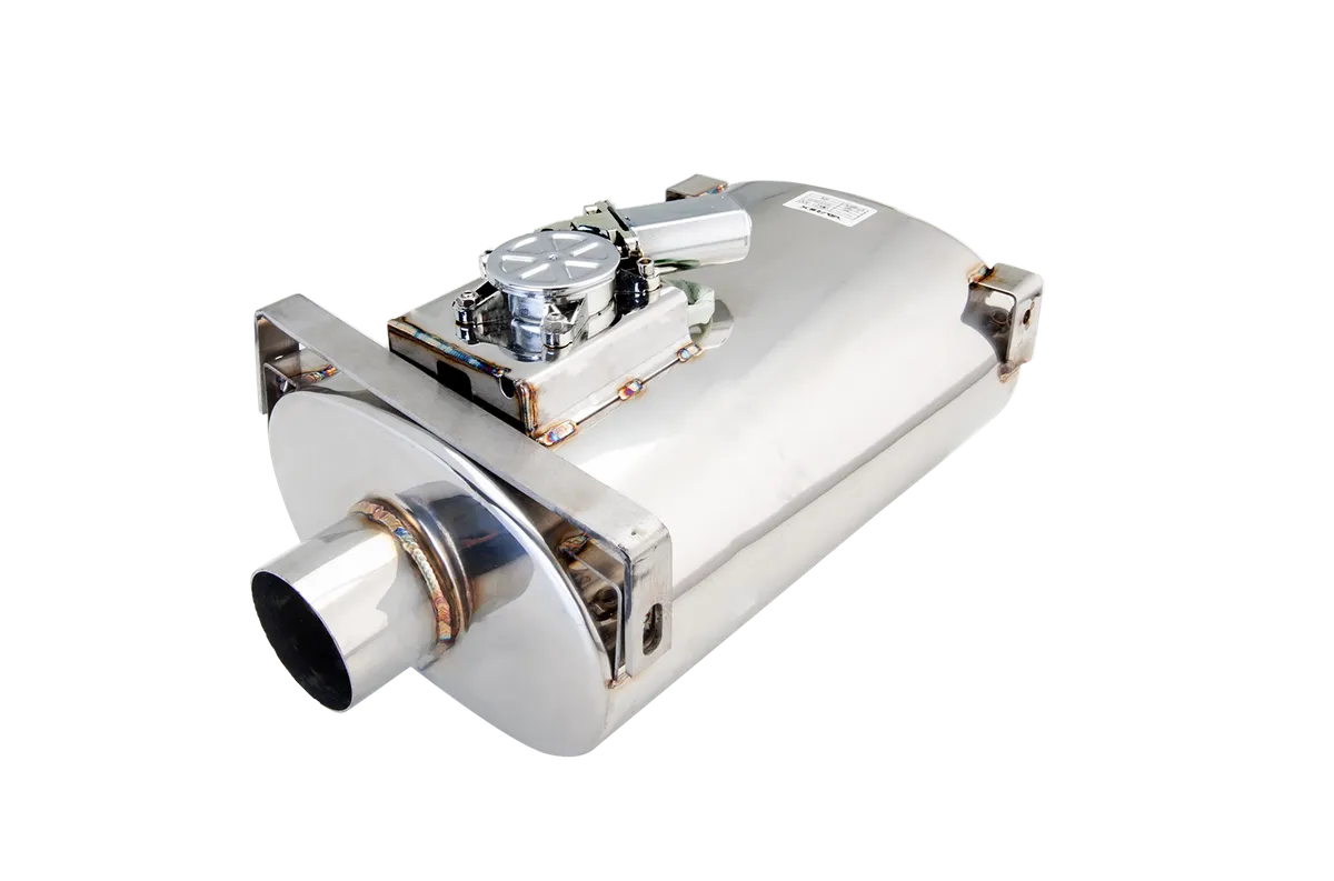 Varex Oval Muffler 8inx5in (15in Long) 2.5in Inlet & Pipe Side/Short Flange Thre product image