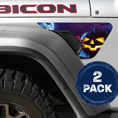 Under The Sun Inserts Jack-o-Lantern 2pc Vinyl Fender Decal