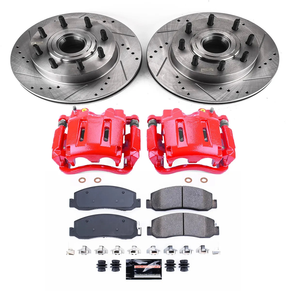 Z23 Evolution Sport Upgrade Kit: Drilled/Slotted Rotors; Carbon-Fiber Ceramic Pads; Powder Coated Calipers product image