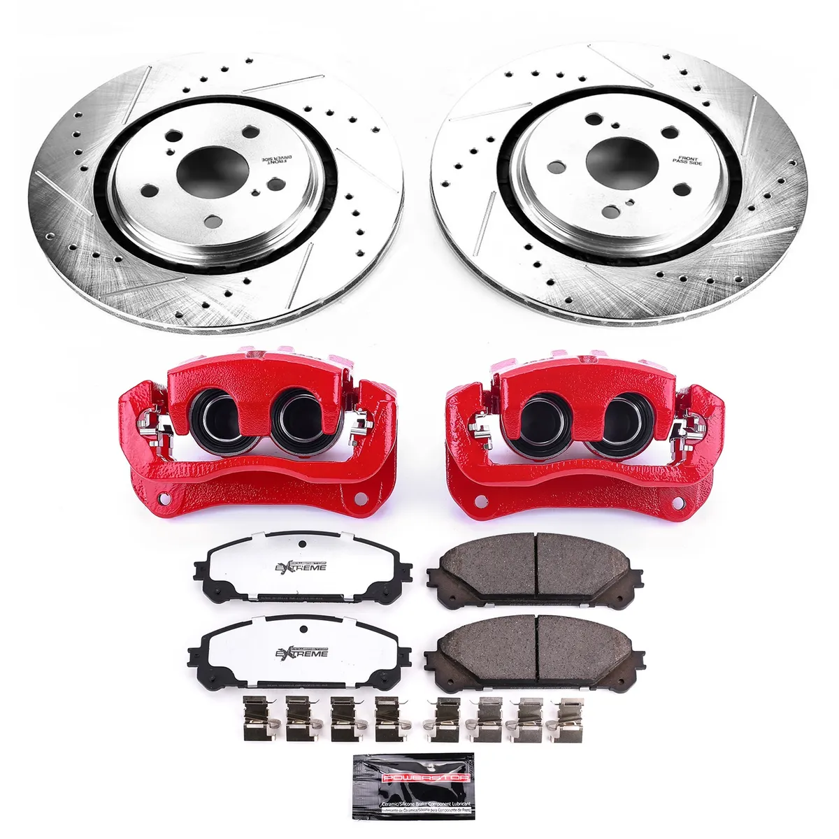 Z36 Truck/Tow Upgrade Kit: Drilled/Slotted Rotors; Carbon-Fiber Ceramic Pads; Powder Coated Calipers product image