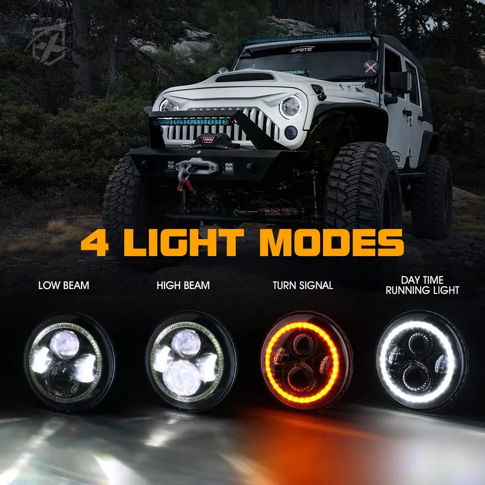 LED Halo Headlights for 2007-2018 Jeep Wrangler JK product image