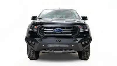 Fab Fours 17-22 F250 F350 Fab Fours Black Steel Front Bumper w Pre-Runner Guard