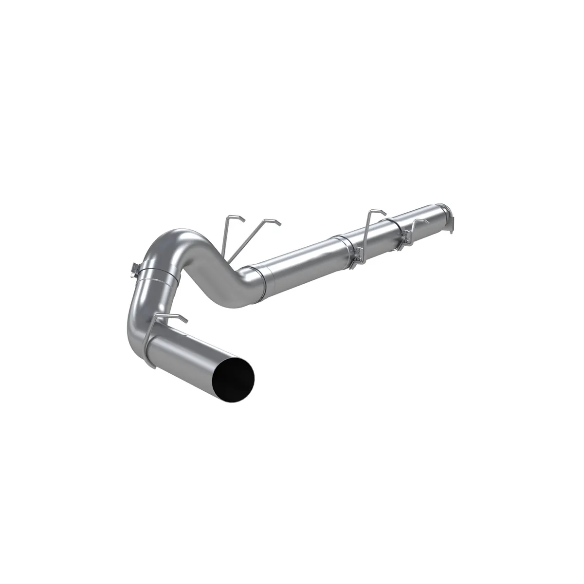 Armor Lite Cat Back Exhaust System; 5 in.; Incl. Adapter Extension Pipe/Muffler Delete Pipe/Over Axle Pipe/Tailpipe/Hardware; No Tip Incl.; Single Side Exit; Aluminized; product image