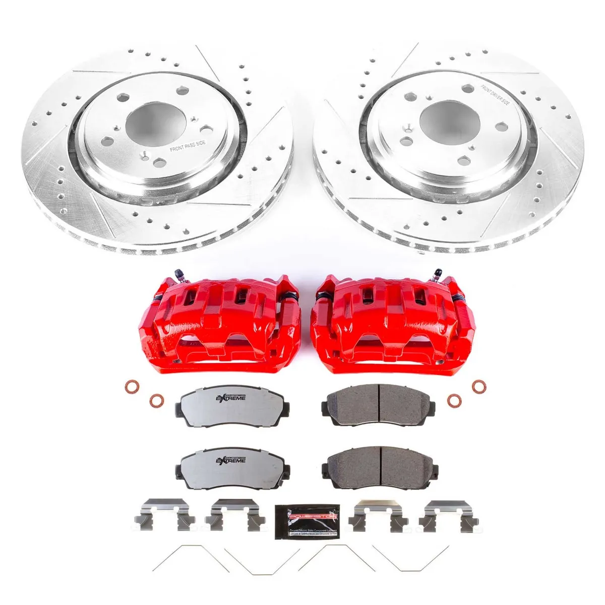Z26 Street Warrior Upgrade Kit: Drilled/Slotted Rotors; Carbon-Fiber Ceramic Pads; Powder Coated Calipers product image