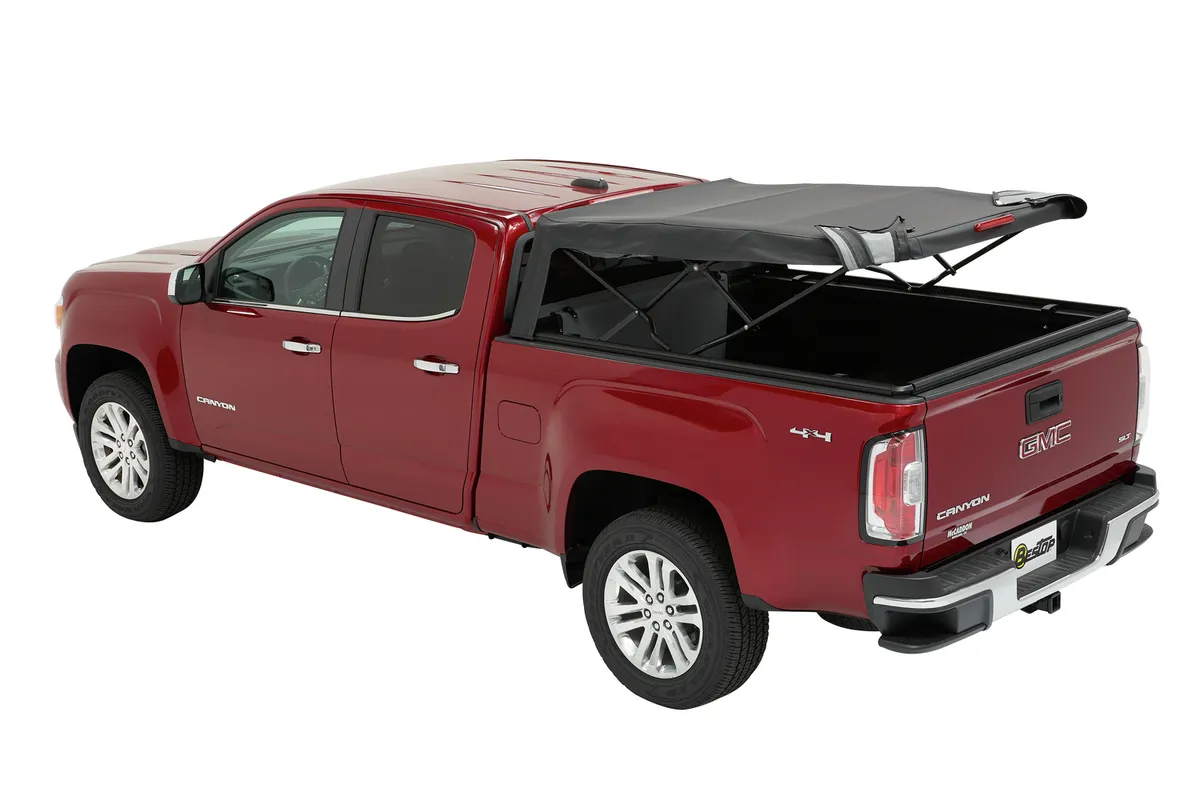 Supertop Truck Bed Cap 2 For Chevy/GMC 2015-2024 Colorado/Canyon 5.0 Foot Black Diamond PVC Coated Sailcloth No Drill Bestop product image