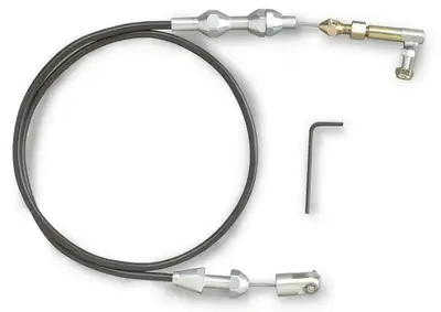 Lokar Hi-Tech Throttle Cable Kit; Universal; U-Cut-To-Fit; 24 in.; Incl. Aluminum Ferrules/Instructions/Black Housing/Stainless Steel Aluminum Fittings;