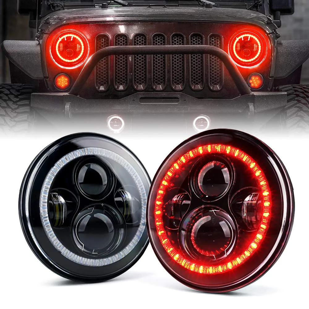 LED Halo Headlights for 2007-2018 Jeep Wrangler JK product image
