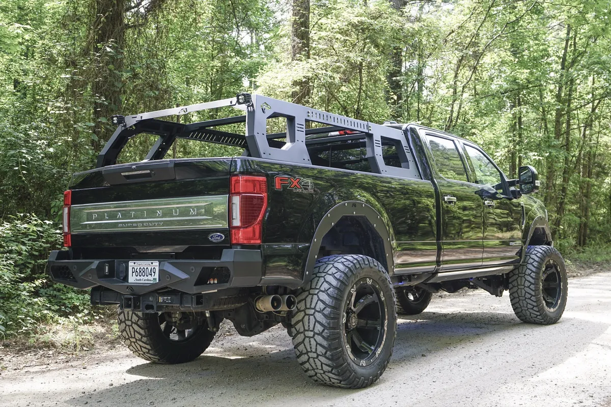 Overland Rack; Hold 700 lbs. Static Weight; 300 lbs. Dyniamic Weight; 2 Stae Matte Black Powder Coat; product image