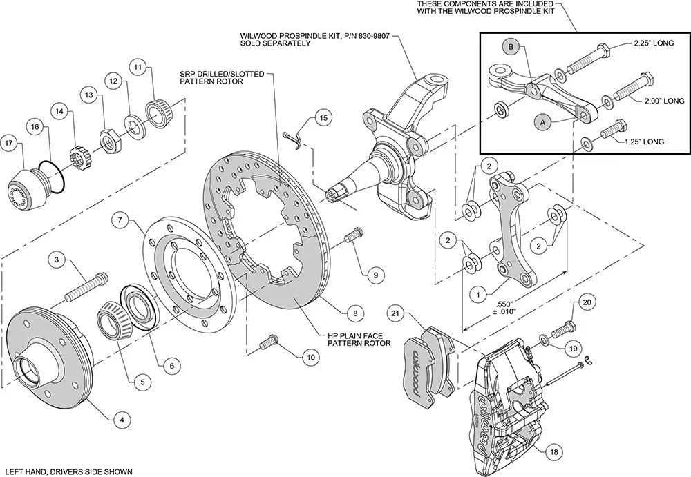 Forged Dynapro 6 Big Brake Front Brake Kit (5 x 5 Hub) - 140-14533 product image