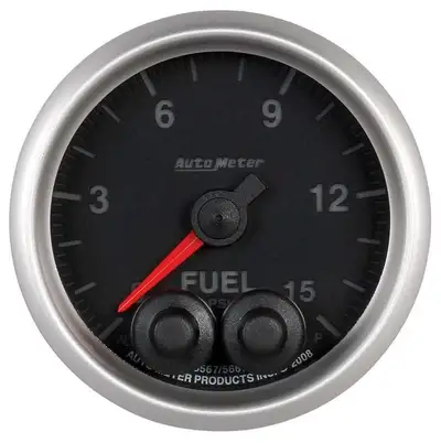 AutoMeter Gauge, Fuel Press, 2 1/16", 15psi, Stepper Motor w/Peak & Warn, Elite