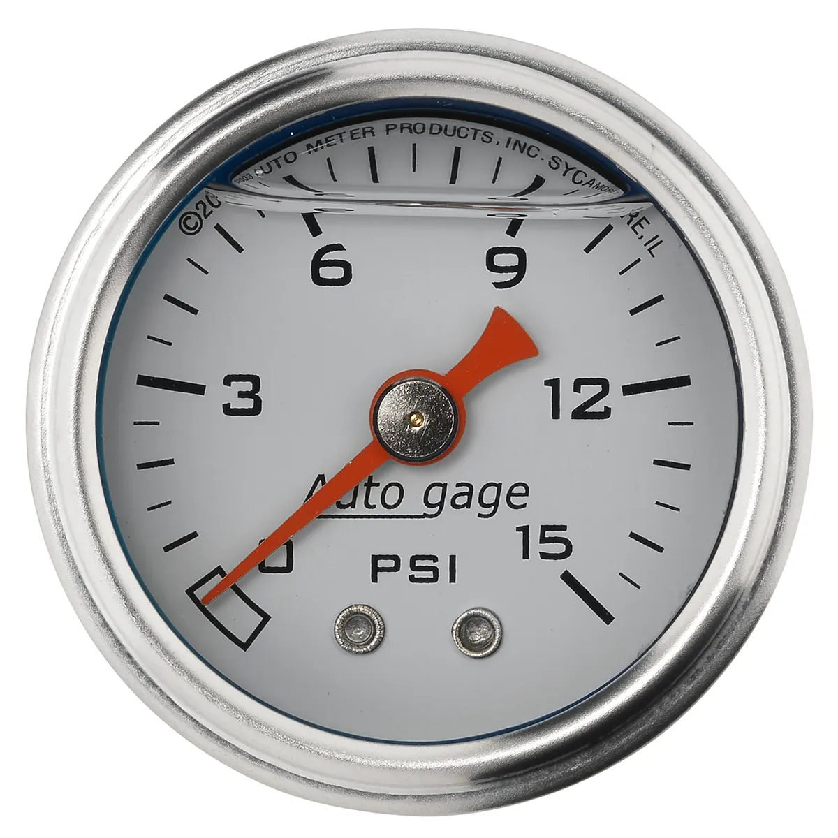 Gauge, Pressure, 1.5" direct mnt, 15psi, Liquid Filled Mech, Wht, 1/8" NPTF Male product image