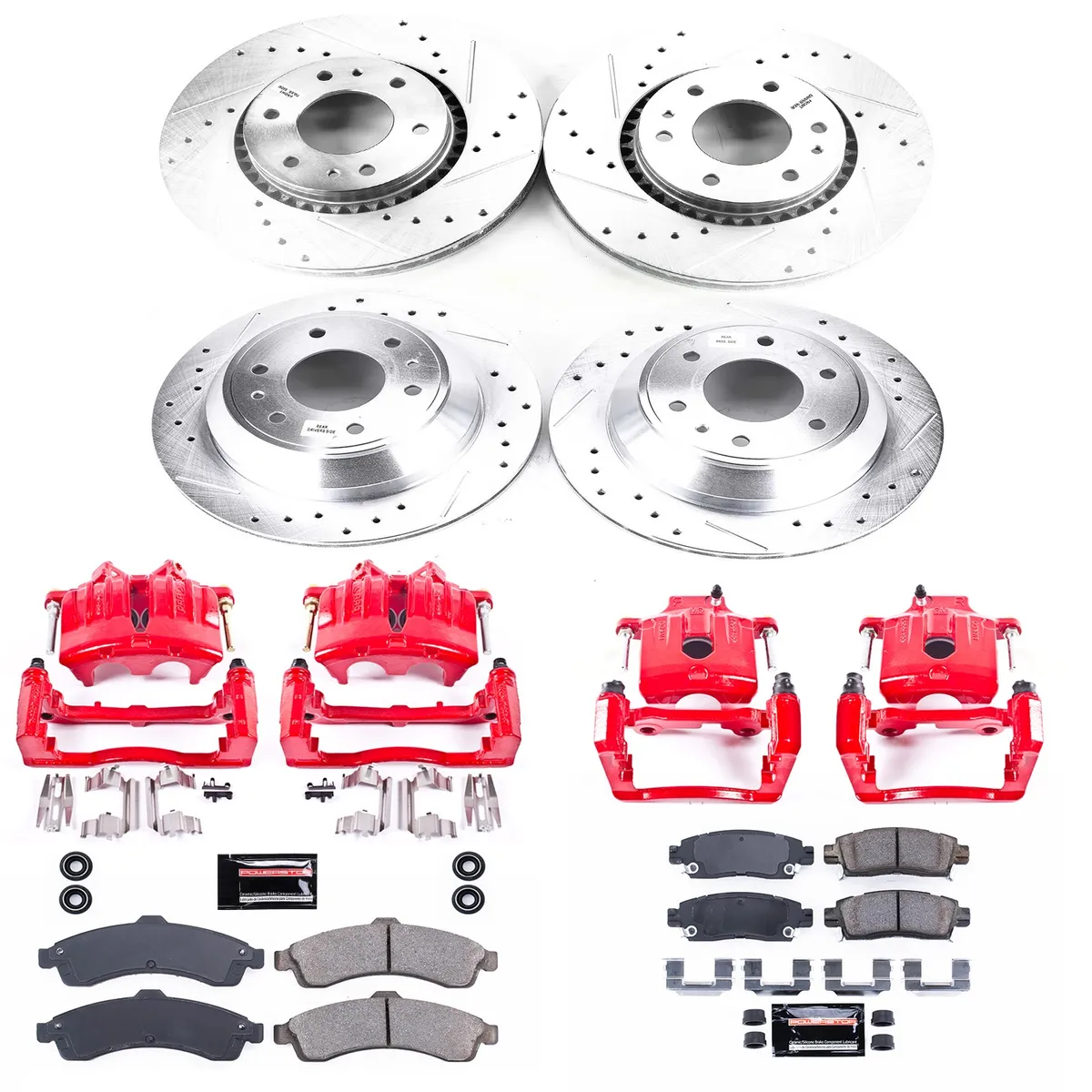 Z23 Evolution Sport Upgrade Kit: Drilled/Slotted Rotors; Carbon-Fiber Ceramic Pads; Powder Coated Calipers product image