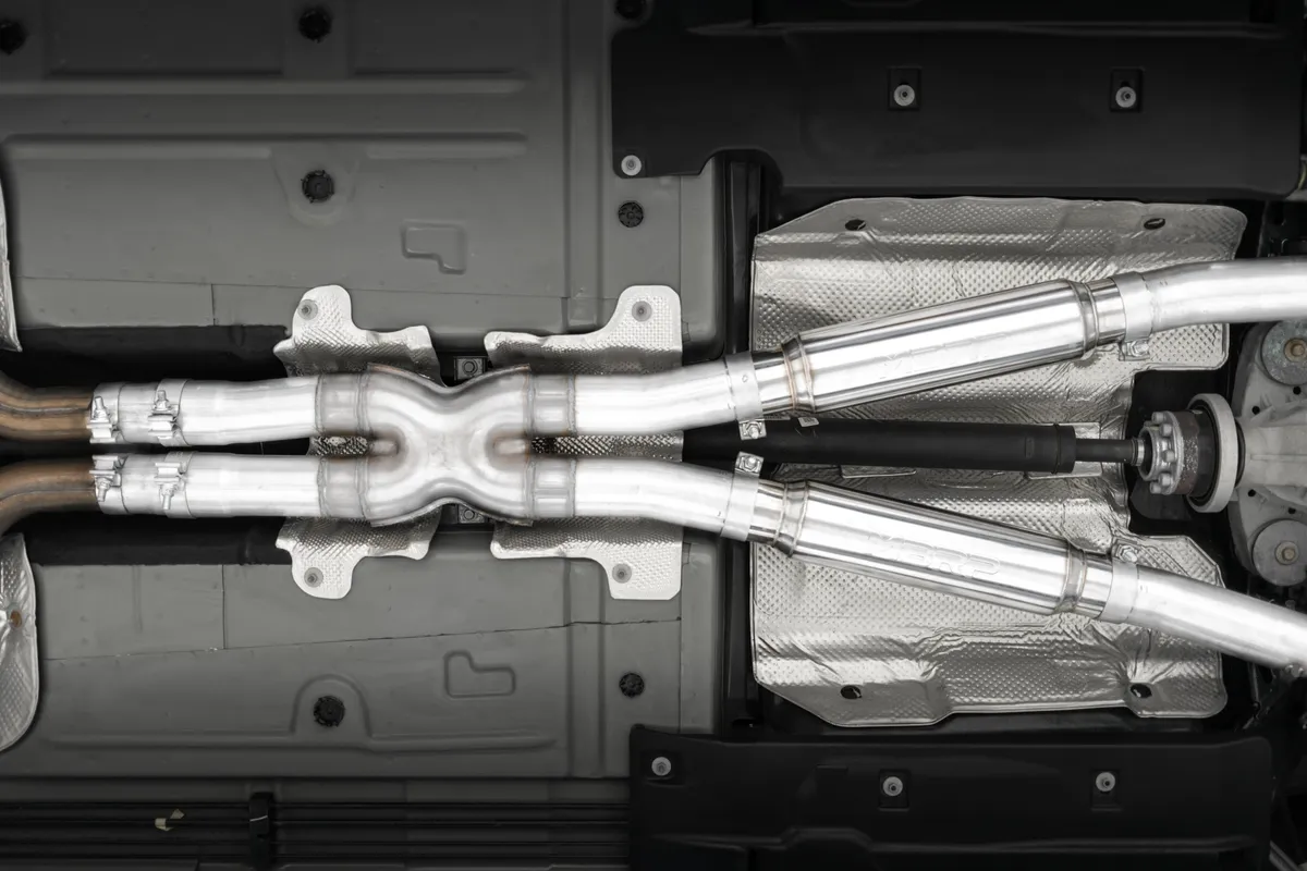 MBRP Exhaust 15-23 Dodge Challenger Aluminized Steel 3 Inch Dual Cat Back Quad Tips (Street Version) Exhaust System MBRP