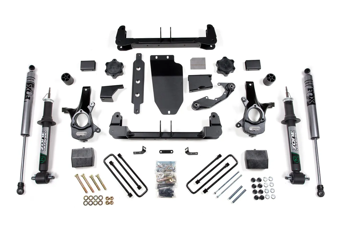 2014-2018 Chevy/GMC 1500 Silverado/Sierra 4WD 6.5 Strut Lift Kit- Alum/Stamped Arms - Fox 2.0 Adventure Series Shocks product image
