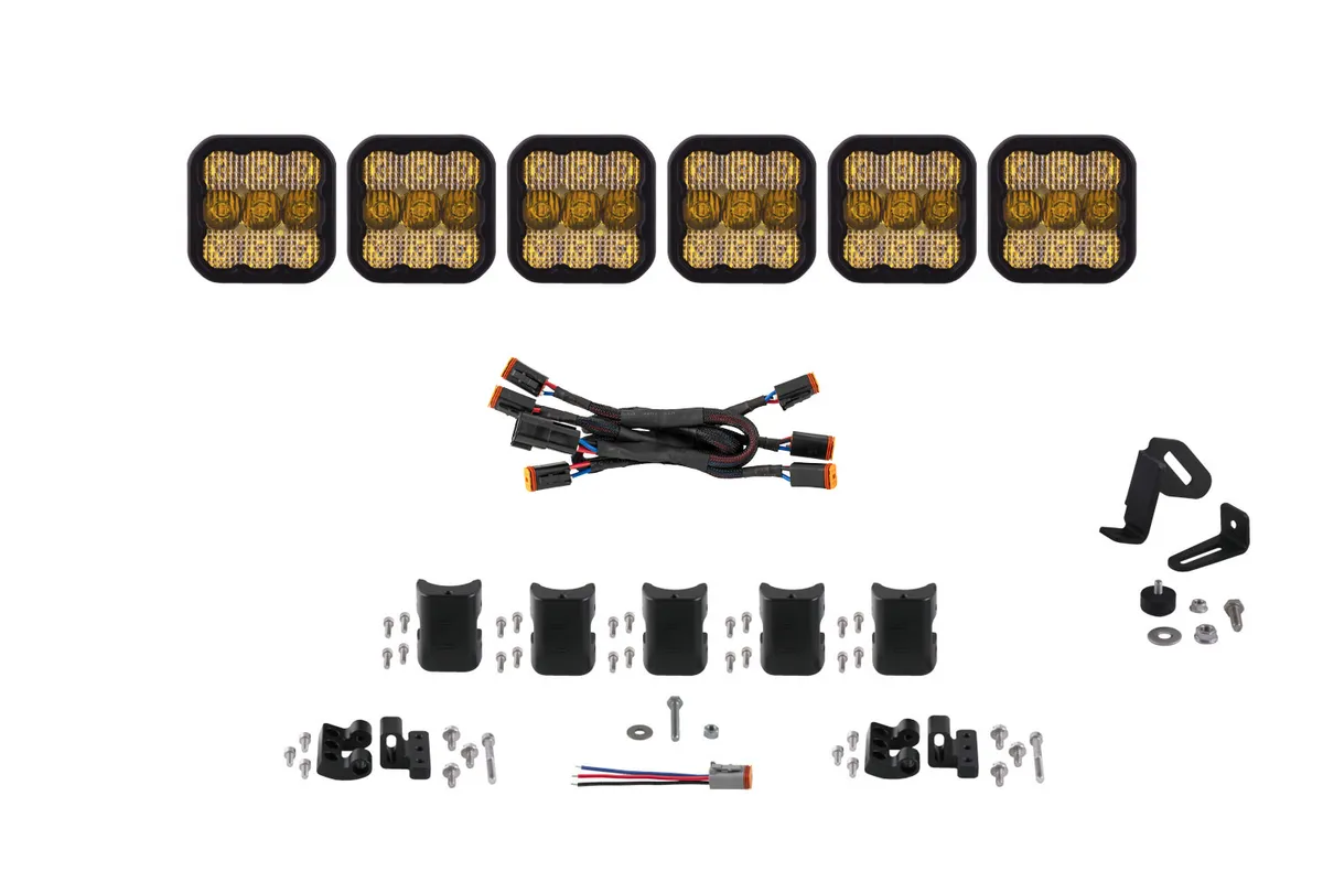 Diode Dynamics - SS5 Pro Universal CrossLink 6-Pod Lightbar Yellow Combo product image