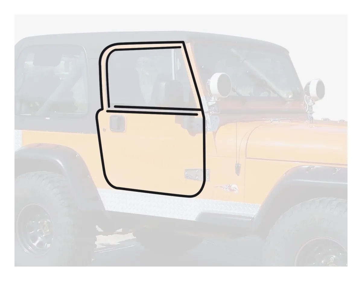 Door Seal Master Kit; Incl. 2 Door Seals/2 Inner and 2 Outer Window Weatherstrips/2 Door Glass Seals; w/Full Steel Doors; product image