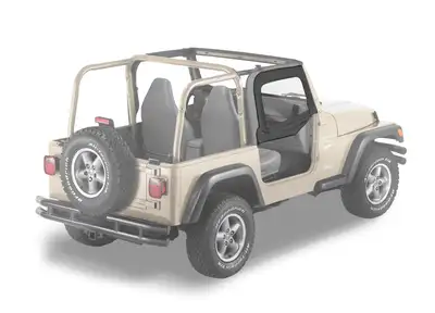 Bestop Black Denim Doors, Fabric Upper Fabric Half-Door Set Jeep 97-06 Wrangler; Fit Supertop 51710, Sunrider 51699, 51719 W/Factory Lower Steel Half Doors