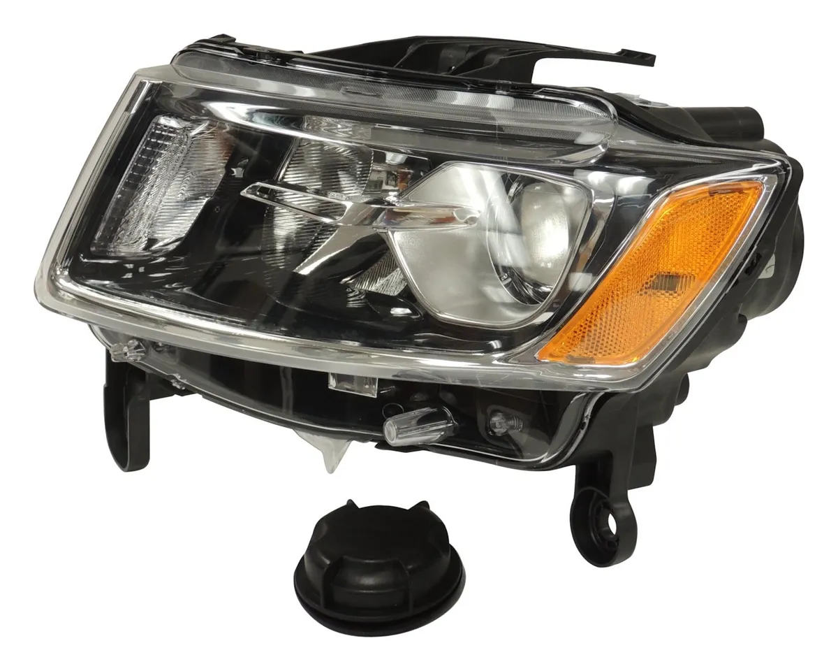 Head Light; Left; w/ Halogen Lamps; w/ Silver Bezels; product image