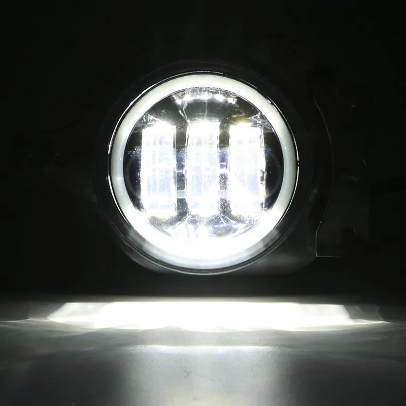 "4"" Round LED Halo Fog Lights with White Daytime Running Light for Jeep Wrangler JL Jeep Gladiator JT 2018-Later" product image