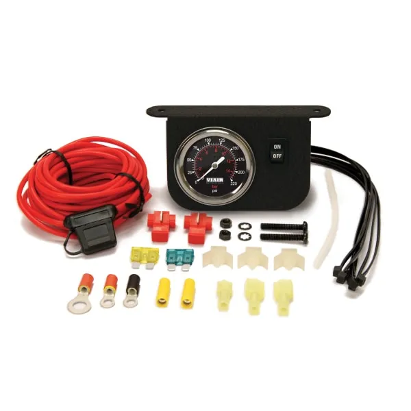 Illuminated Dash Panel Gauge Kit, Black Face (200 PSI, 30 Amp) product image