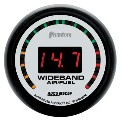 AutoMeter Gauge, Air/Fuel Ratio-Wideband, Street, 2 1/16", 10:1-17:1, Digital, Phantom