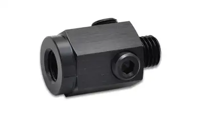 Vibrant Performance Metric Union Extender Fitting; Female To Male; M16x1.5 Metric Size; 3 x 0.125 in. NPT Ports; 6061 Aluminum; Black Anodized;