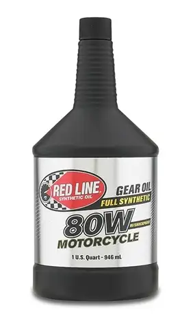 Red Line Oil 80W Motorcycle Gear Oil Synthetic With Shockproof 1 Quart Red Line Oil