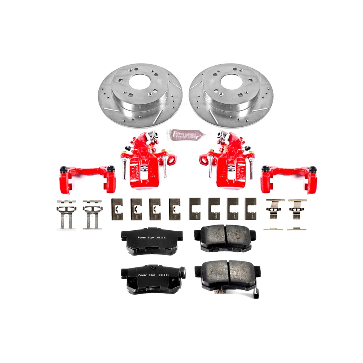 Z23 Evolution Sport Upgrade Kit: Drilled/Slotted Rotors; Carbon-Fiber Ceramic Pads; Powder Coated Calipers product image