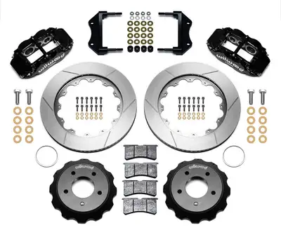 Wilwood Brakes 1985 - 1987 Chevrolet Forged Narrow Superlite 6R Big Brake Front Brake Kit (Hat) - 140-11919 - SRP Drilled & Slotted / Red