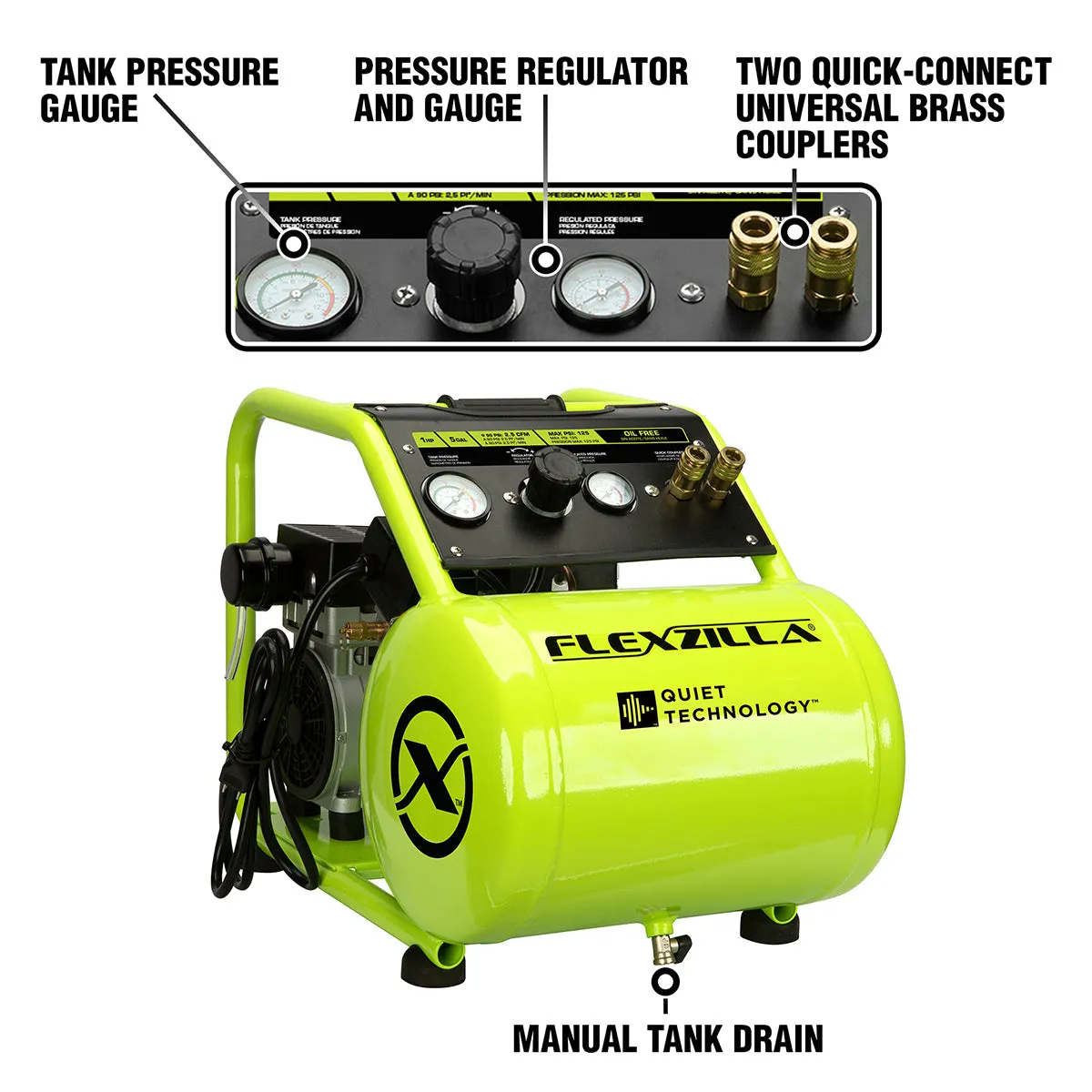 Portable Air Compressor 2 HP 115v 10 Gal product image