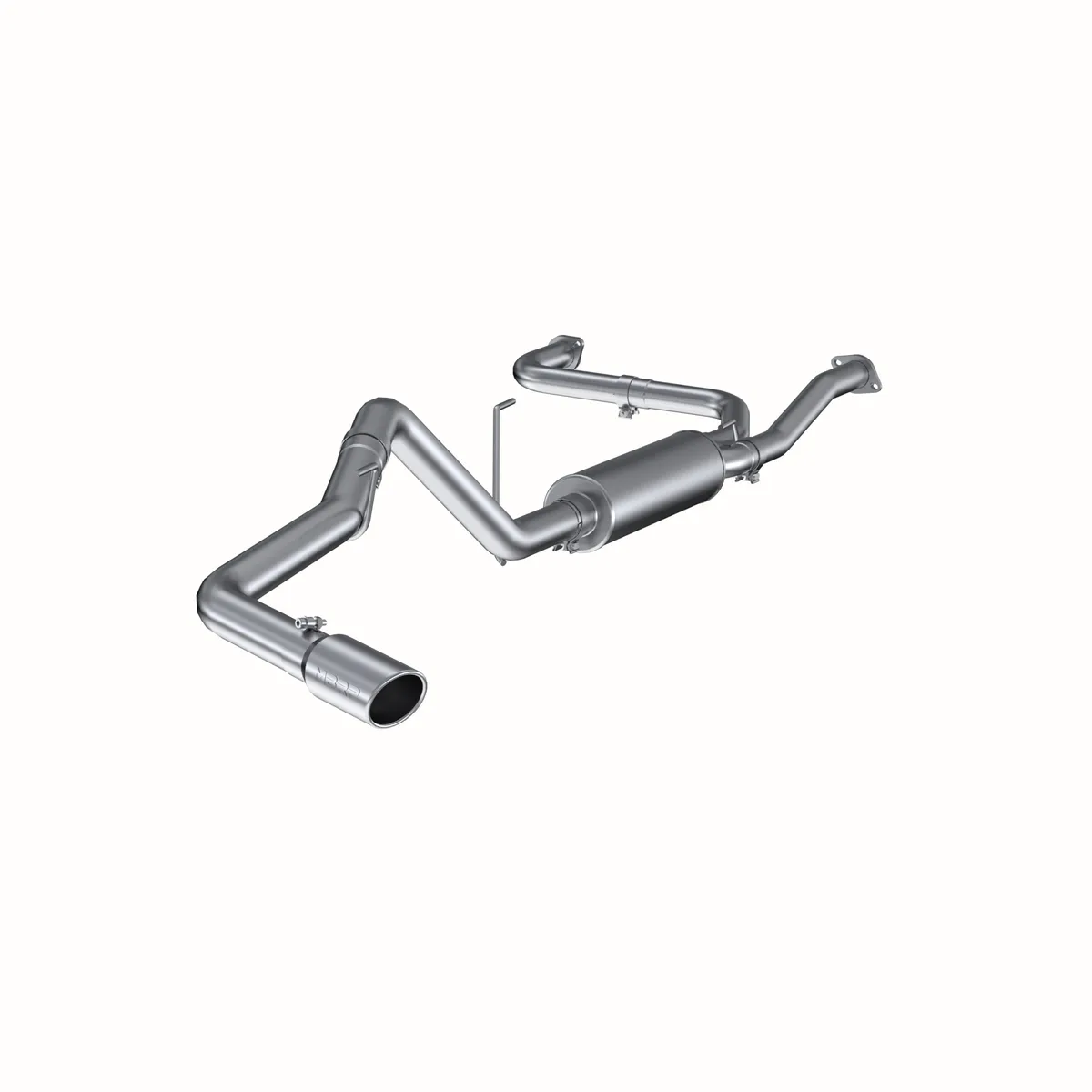 Armor Lite Cat Back Exhaust System; 3 in.; Incl. Dual Front Pipes/Ext. Pipe/Muffler/Over Axle Pipe/Tailpipe/Hardware/4 in. OD Tip; Single Side Exit; Aluminized; product image