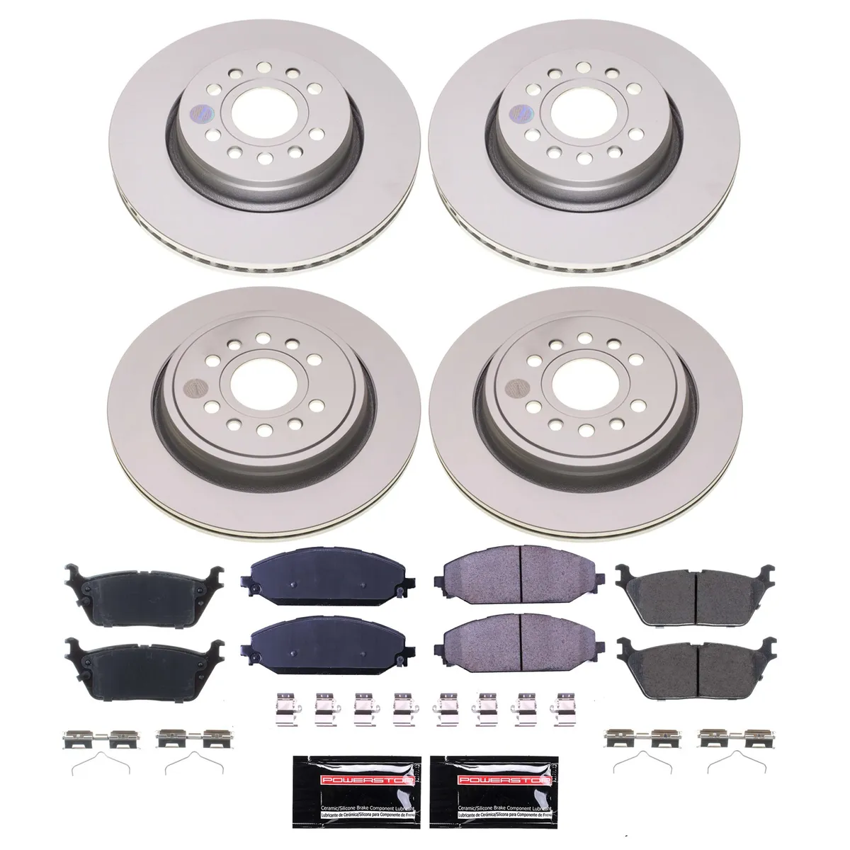 Z17 Geomet Coated Rotor Kit: Genuine Geomet Fully Coated Rotors; Ceramic Pads W/Hardware product image
