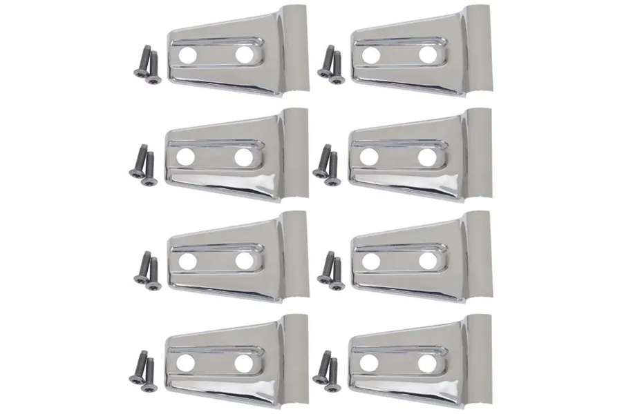 Jeep JK Door Hinge Overlays 8 Pieces 4 Door 07-18 Wrangler JK Polished Silver Kentrol product image