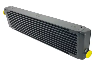 CSF Cooling - Racing & High Performance Division Universal Signal-Pass Oil Cooler w Direct Fitment for Porsche 911 center front oil cooler RSR Style - M22 x 1.5 connections - 24 ftL x 5.75 ftH x 2.16 ftW