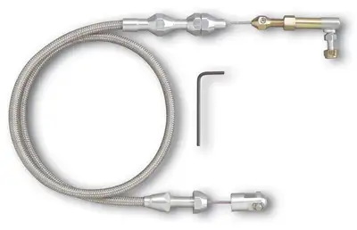 Lokar Hi-Tech Throttle Cable Kit; Universal; U-Cut-To-Fit; 48 in.; Incl. Aluminum Ferrules/Instructions/Stainless Steel Housing/Stainless Steel Aluminum Fittings;