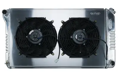 COLD-CASE Radiators 68-72 A-Body Aluminum Radiator Manual Transmission Dual 12 Inch W/ 12 Inch Fan Kit Cold Case Radiators