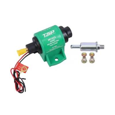 Top Street Performance Micro Electric Fuel Pump; 35 gph; 4-7 PSI; Gasoline; with Filter; Carburetor