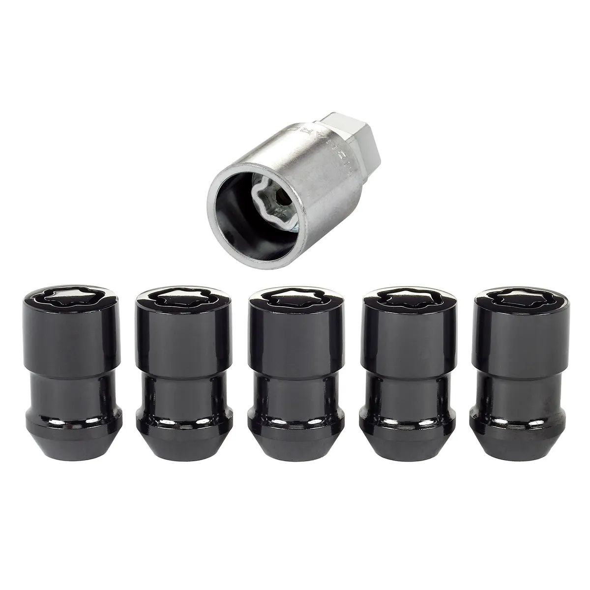5lock Wheel Lock Set 1/220 Nut Cone Seat Dual 3/4 &13/16 Hex 1.46 in Oal Bla product image