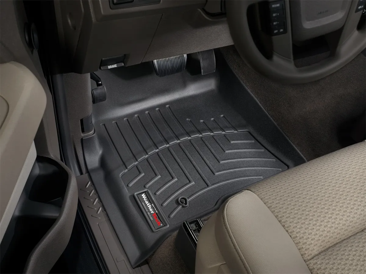 2008 - 2010 Ford F150 Black Front FloorLiner Fits models with 1 retention device and does not fit models with 4x4 manual shifter product image
